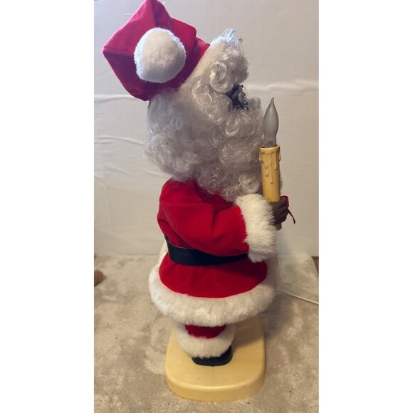 Santas Best Motionette African American With Candle 18" Light-Up Vintage - Picture 8 of 10
